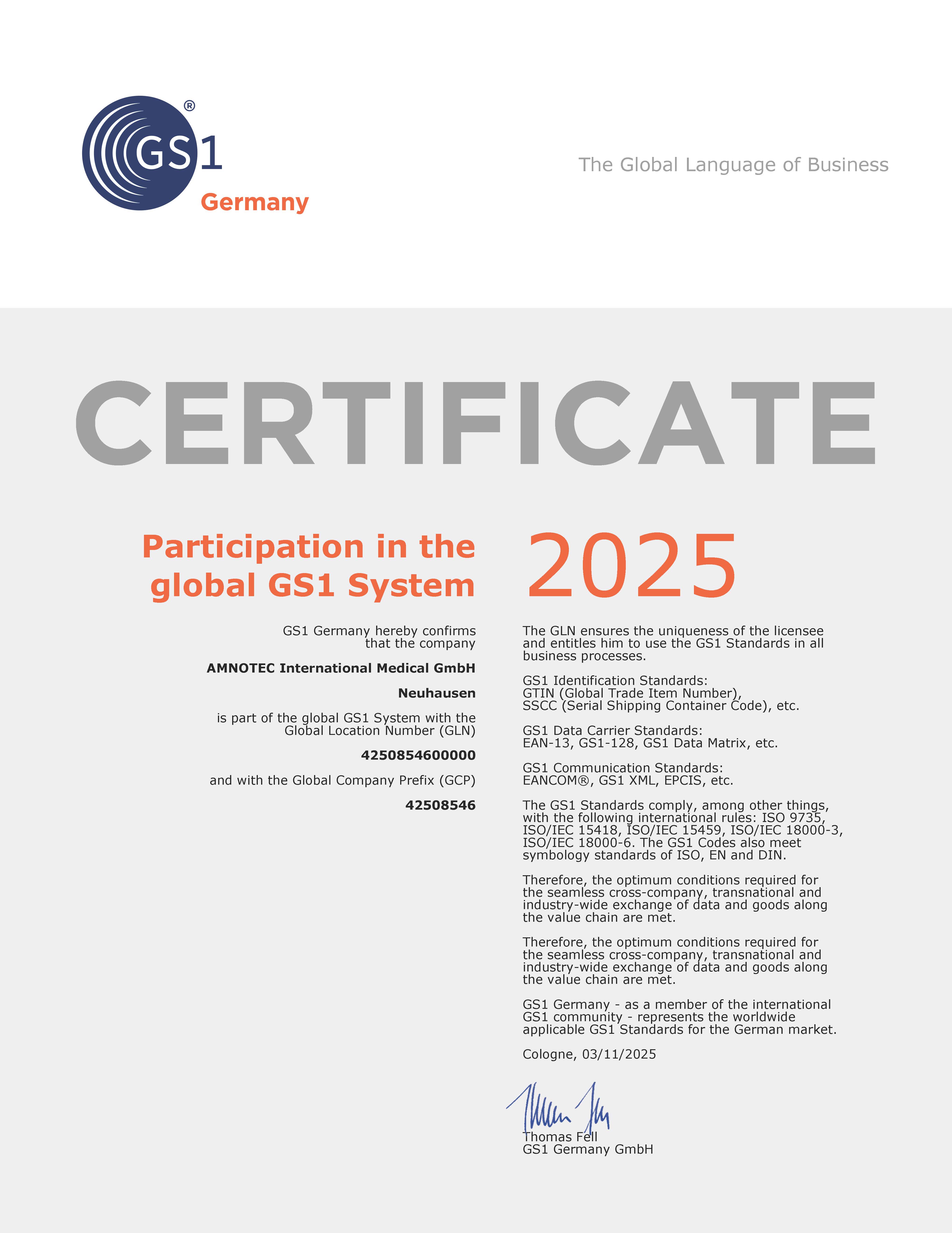 DokumentenBild zu Participation in the global GS1 system